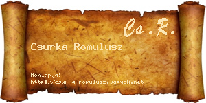 Csurka Romulusz névjegykártya